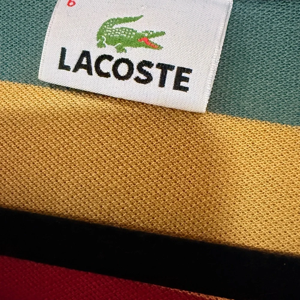Vintage Lacoste Devanlay Striped Polo Size 6 Made in France Rugby Shirt - Picture 7 of 7